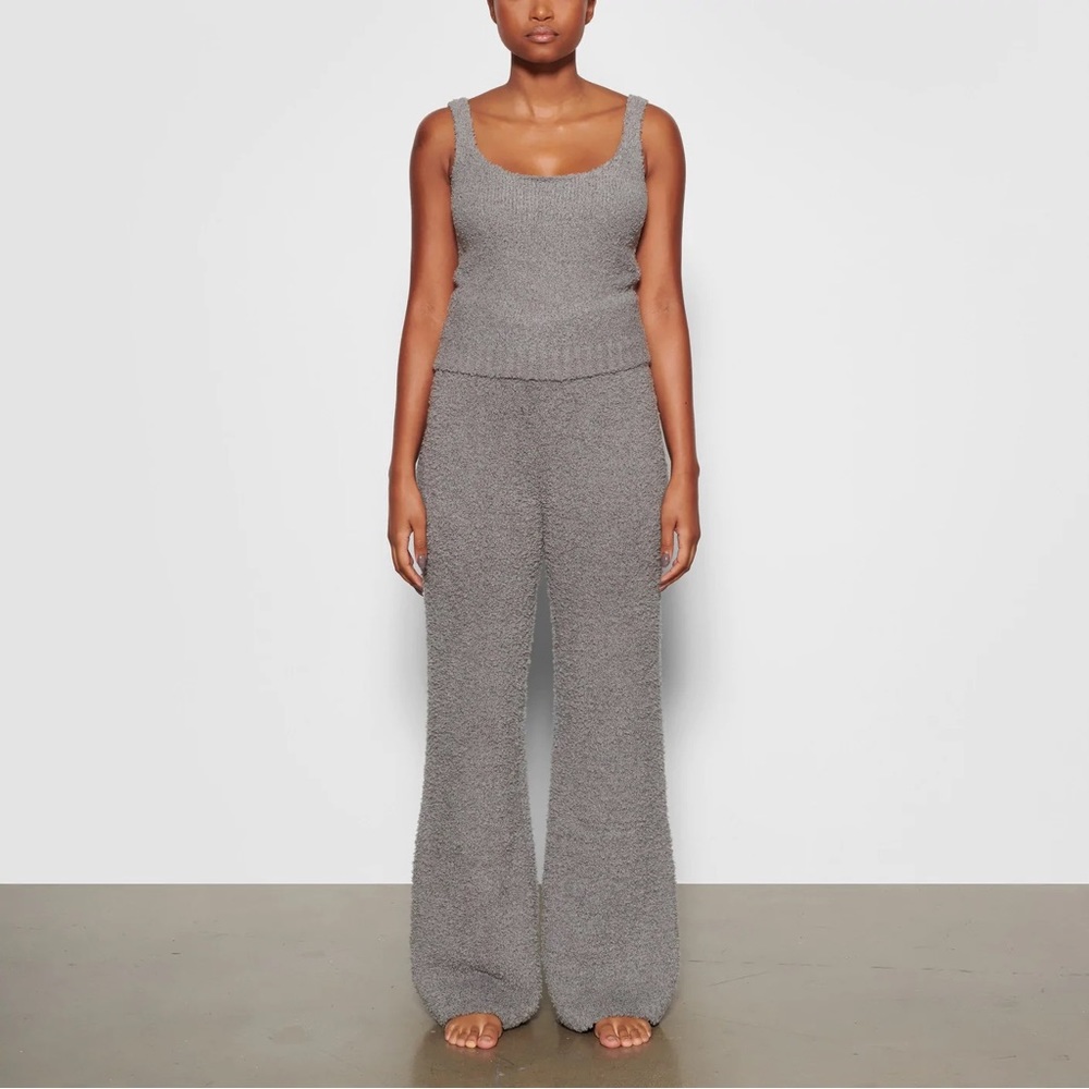 SKIMS Gray Cozy Knit Wide-Leg Lounge pants